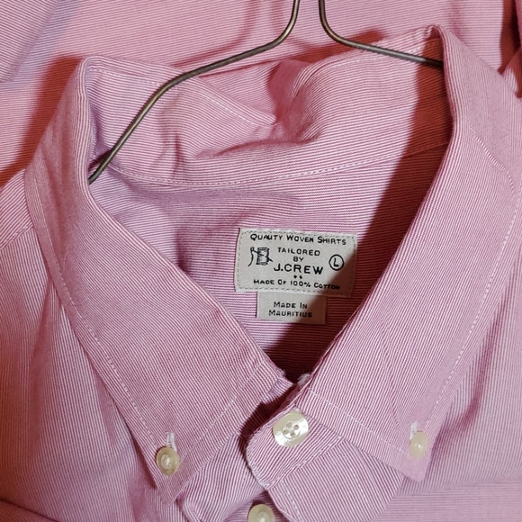 J. Crew white and red stripped button down L - Picture 5 of 8
